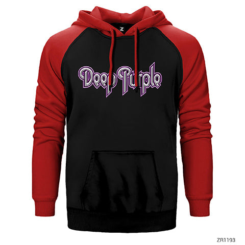 Deep Purple Çift Renk Reglan Kol Sweatshirt / Hoodie