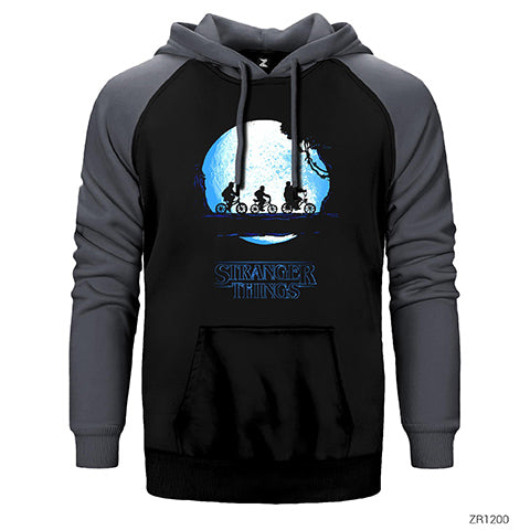 Stranger Things Blue Moon Çift Renk Reglan Kol Sweatshirt / Hoodie