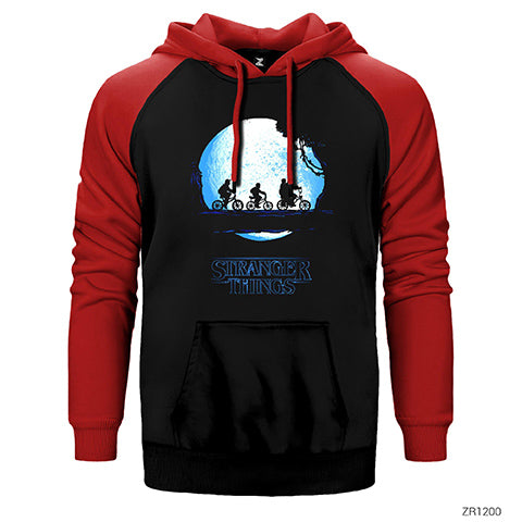 Stranger Things Blue Moon Çift Renk Reglan Kol Sweatshirt / Hoodie