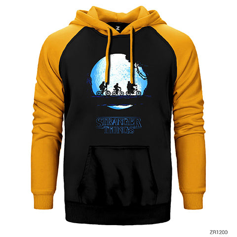 Stranger Things Blue Moon Çift Renk Reglan Kol Sweatshirt / Hoodie