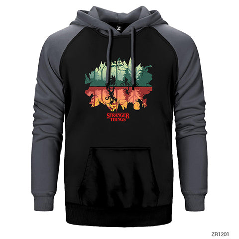 Stranger Things on Forest Çift Renk Reglan Kol Sweatshirt / Hoodie