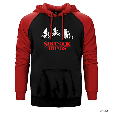 Stranger Things Bicycle Çift Renk Reglan Kol Sweatshirt / Hoodie