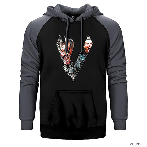 Vikings Ivar Çift Renk Reglan Kol Sweatshirt / Hoodie