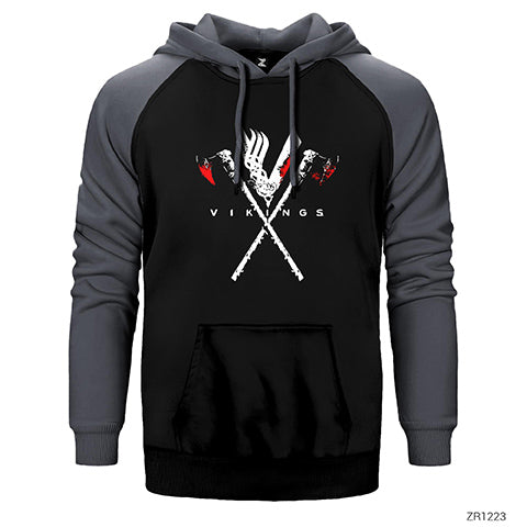 Vikings Tools Çift Renk Reglan Kol Sweatshirt / Hoodie