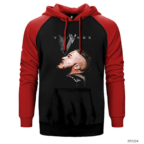 Vikings Ragnar Çift Renk Reglan Kol Sweatshirt / Hoodie