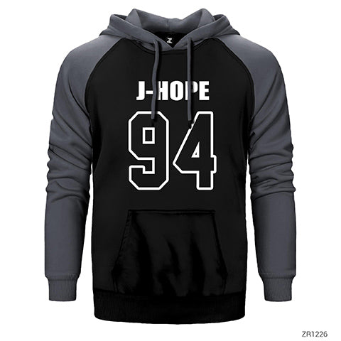 BTS J-Hope 94 Çift Renk Reglan Kol Sweatshirt / Hoodie