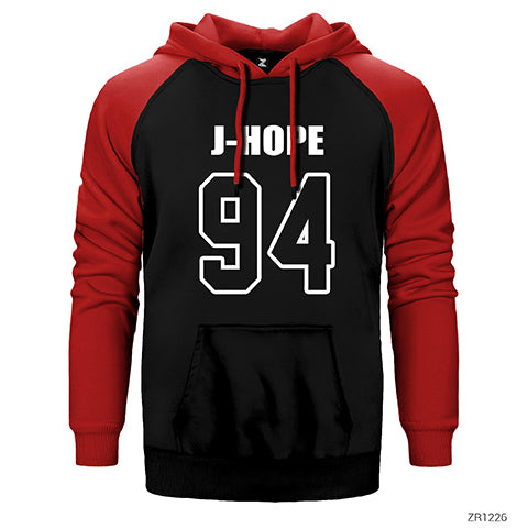 BTS J-Hope 94 Çift Renk Reglan Kol Sweatshirt / Hoodie