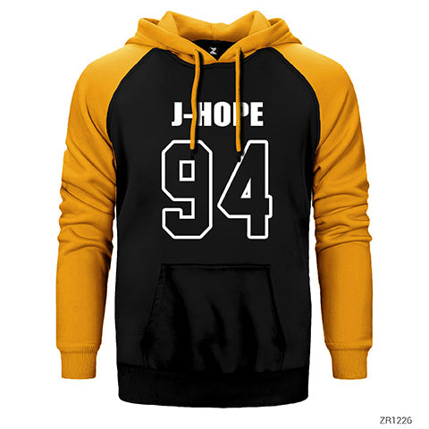 BTS J-Hope 94 Çift Renk Reglan Kol Sweatshirt / Hoodie