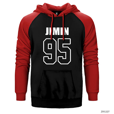 BTS Jimin 95 Çift Renk Reglan Kol Sweatshirt / Hoodie