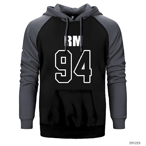 BTS RM 94 Çift Renk Reglan Kol Sweatshirt / Hoodie