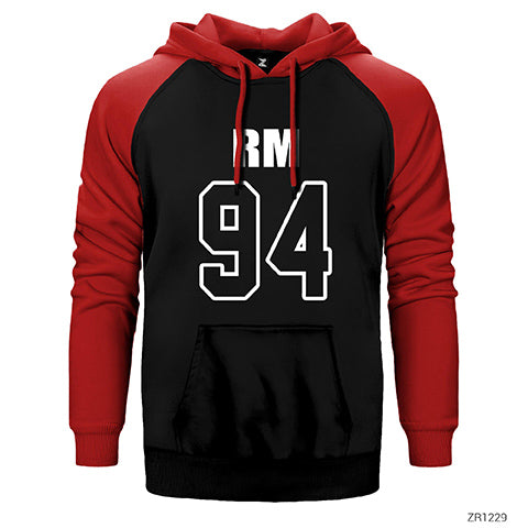 BTS RM 94 Çift Renk Reglan Kol Sweatshirt / Hoodie