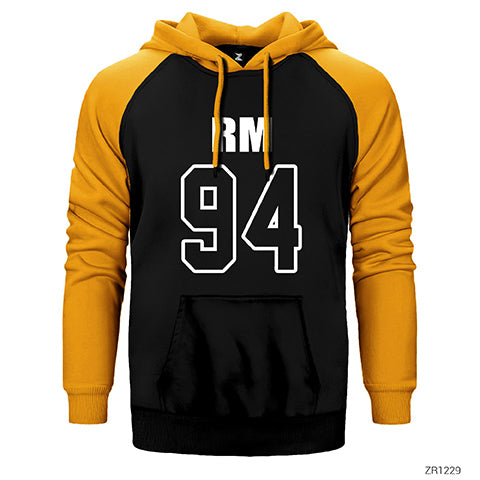 BTS RM 94 Çift Renk Reglan Kol Sweatshirt / Hoodie