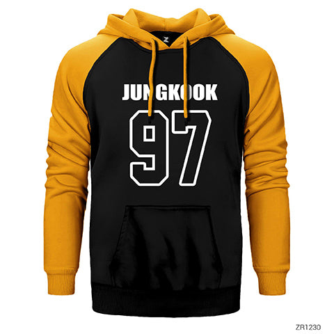 BTS Jungkook 97 Çift Renk Reglan Kol Sweatshirt / Hoodie