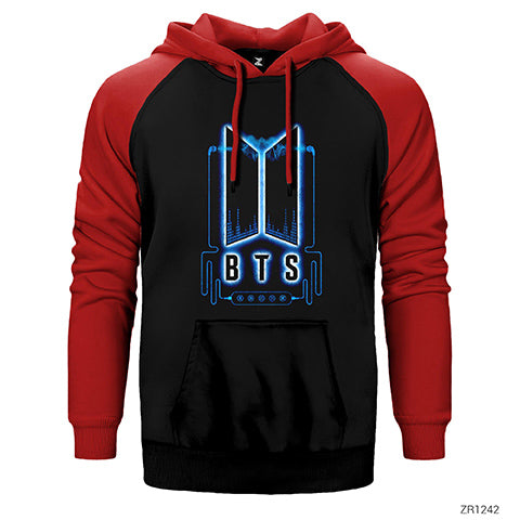 BTS Music Logo Çift Renk Reglan Kol Sweatshirt / Hoodie