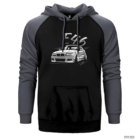 BMW E46 Tuning Çift Renk Reglan Kol Sweatshirt / Hoodie