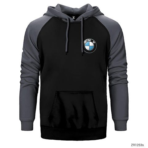 BMW Logo Çift Renk Reglan Kol Sweatshirt / Hoodie