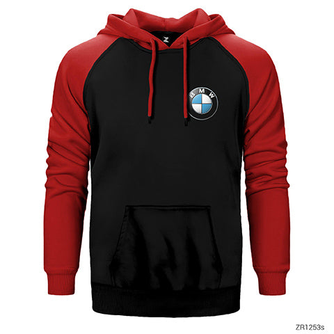 BMW Logo Çift Renk Reglan Kol Sweatshirt / Hoodie