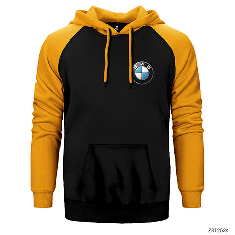 BMW Logo Çift Renk Reglan Kol Sweatshirt / Hoodie