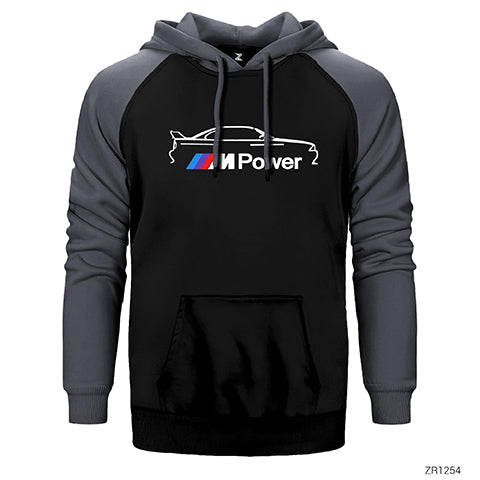 BMW M Power Çift Renk Reglan Kol Sweatshirt / Hoodie