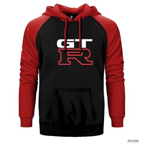 Nissan GTR Logo Çift Renk Reglan Kol Sweatshirt / Hoodie