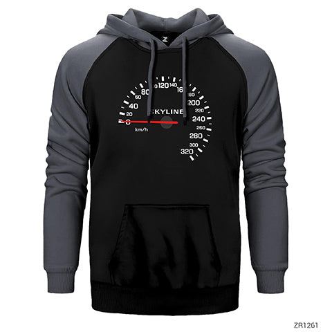 Nissan Skyline Speedmeter Çift Renk Reglan Kol Sweatshirt / Hoodie