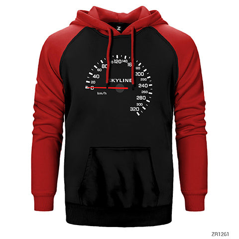 Nissan Skyline Speedmeter Çift Renk Reglan Kol Sweatshirt / Hoodie
