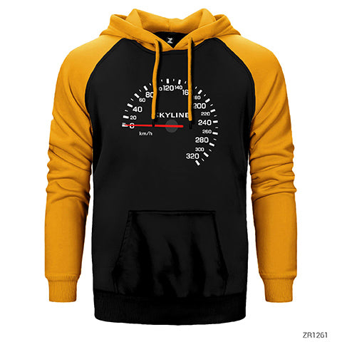 Nissan Skyline Speedmeter Çift Renk Reglan Kol Sweatshirt / Hoodie