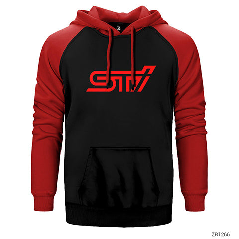 Subaru STI Logo Çift Renk Reglan Kol Sweatshirt / Hoodie