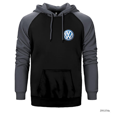 Volkswagen Logo Çift Renk Reglan Kol Sweatshirt / Hoodie