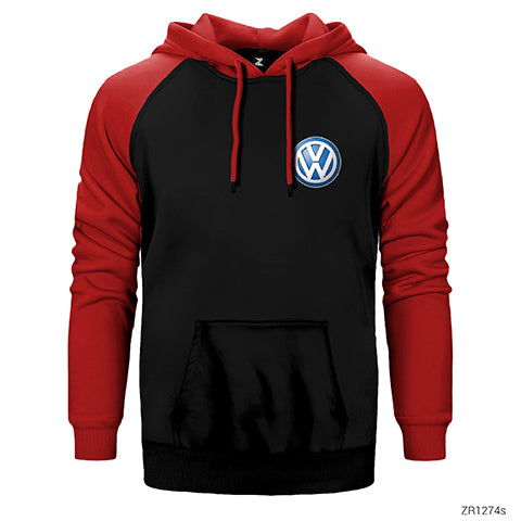 Volkswagen Logo Çift Renk Reglan Kol Sweatshirt / Hoodie