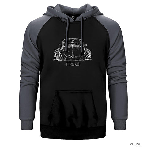 Volkswagen Vosvos 1972 Çift Renk Reglan Kol Sweatshirt / Hoodie