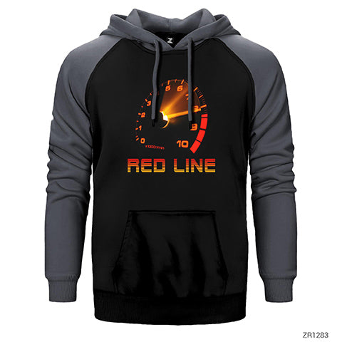 Red Line Çift Renk Reglan Kol Sweatshirt / Hoodie