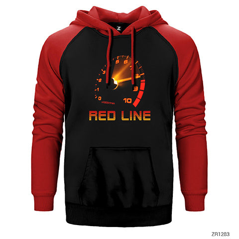 Red Line Çift Renk Reglan Kol Sweatshirt / Hoodie