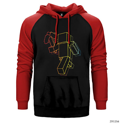 Minecraft Duality Çift Renk Reglan Kol Sweatshirt / Hoodie