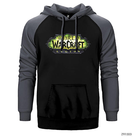 World of Warcraft Legion Logo Çift Renk Reglan Kol Sweatshirt / Hoodie