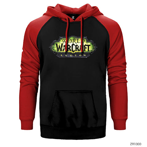 World of Warcraft Legion Logo Çift Renk Reglan Kol Sweatshirt / Hoodie