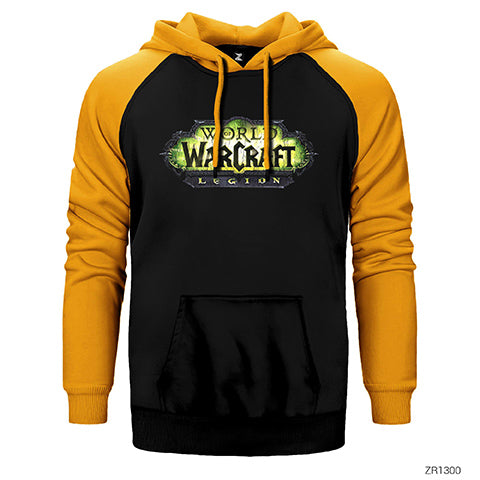 World of Warcraft Legion Logo Çift Renk Reglan Kol Sweatshirt / Hoodie