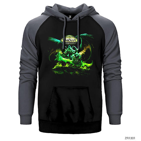 World of Warcraft Lord of the Outland Çift Renk Reglan Kol Sweatshirt / Hoodie