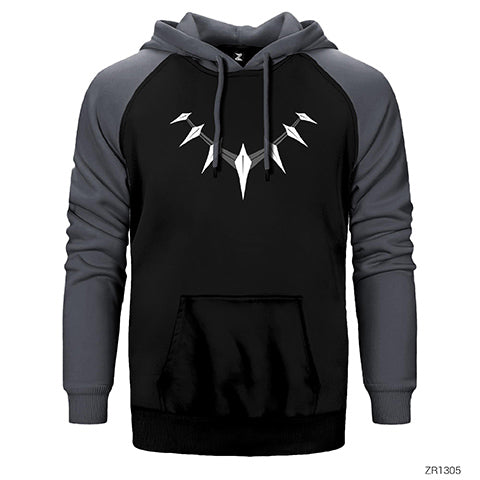 Black Panther Necklace Çift Renk Reglan Kol Sweatshirt / Hoodie