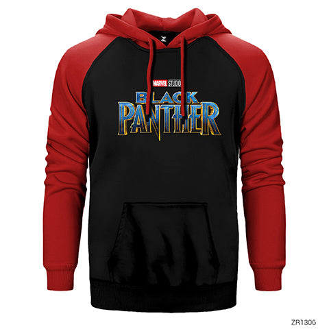 Black Panther Original Logo Çift Renk Reglan Kol Sweatshirt / Hoodie