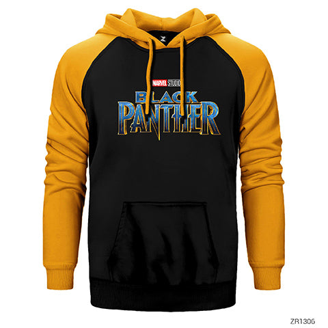 Black Panther Original Logo Çift Renk Reglan Kol Sweatshirt / Hoodie