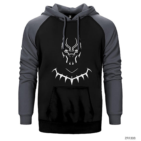 Black Panther With Necklace Çift Renk Reglan Kol Sweatshirt / Hoodie