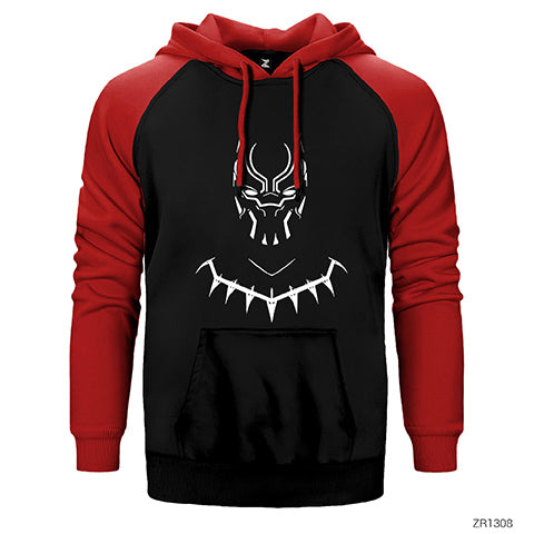 Black Panther With Necklace Çift Renk Reglan Kol Sweatshirt / Hoodie