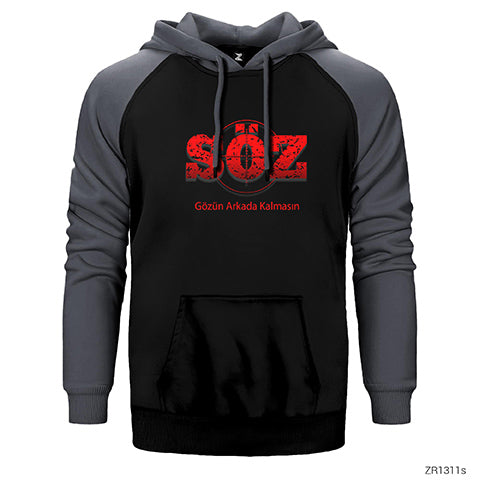 Söz Dizisi Logo Çift Renk Reglan Kol Sweatshirt / Hoodie