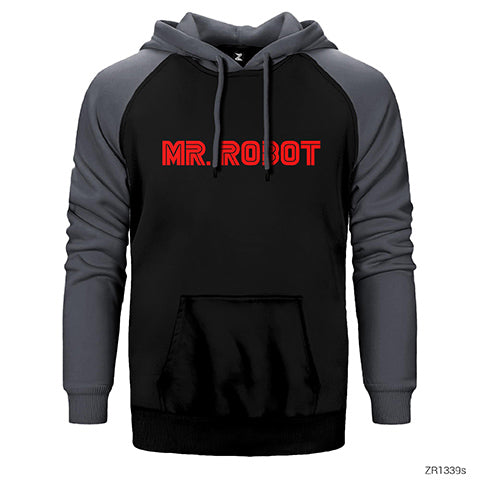 Mr. Robot Çift Renk Reglan Kol Sweatshirt / Hoodie