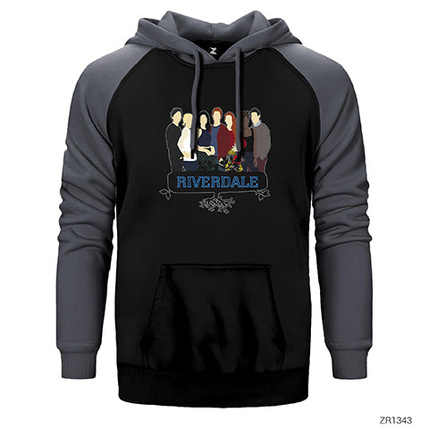 Riverdale Cartoon Çift Renk Reglan Kol Sweatshirt / Hoodie