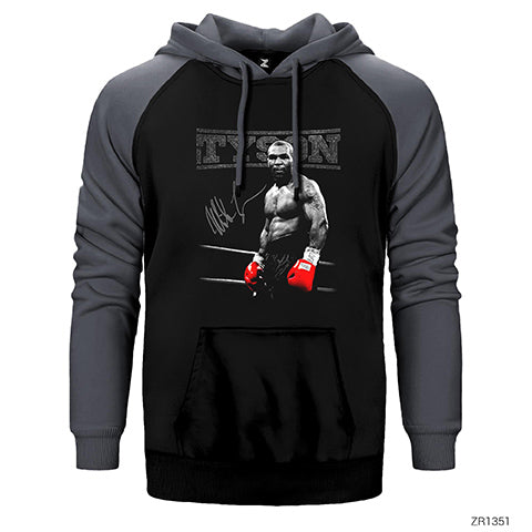 Mike Tyson Çift Renk Reglan Kol Sweatshirt / Hoodie