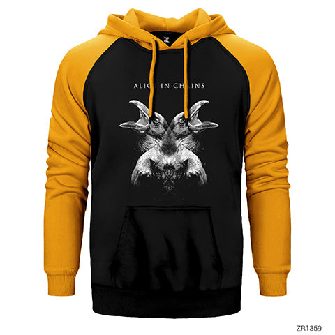 Alice in Chains Hollow Çift Renk Reglan Kol Sweatshirt / Hoodie