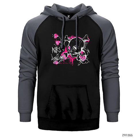 Avril Lavigne Çift Renk Reglan Kol Sweatshirt / Hoodie