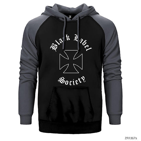 Black Label Society Çift Renk Reglan Kol Sweatshirt / Hoodie